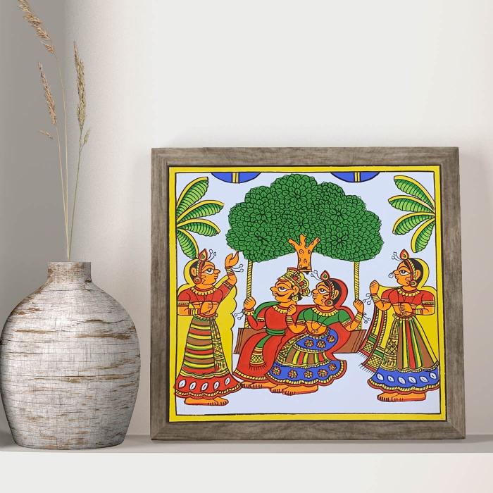 Swing in Garden - Paper Phad Painting 082