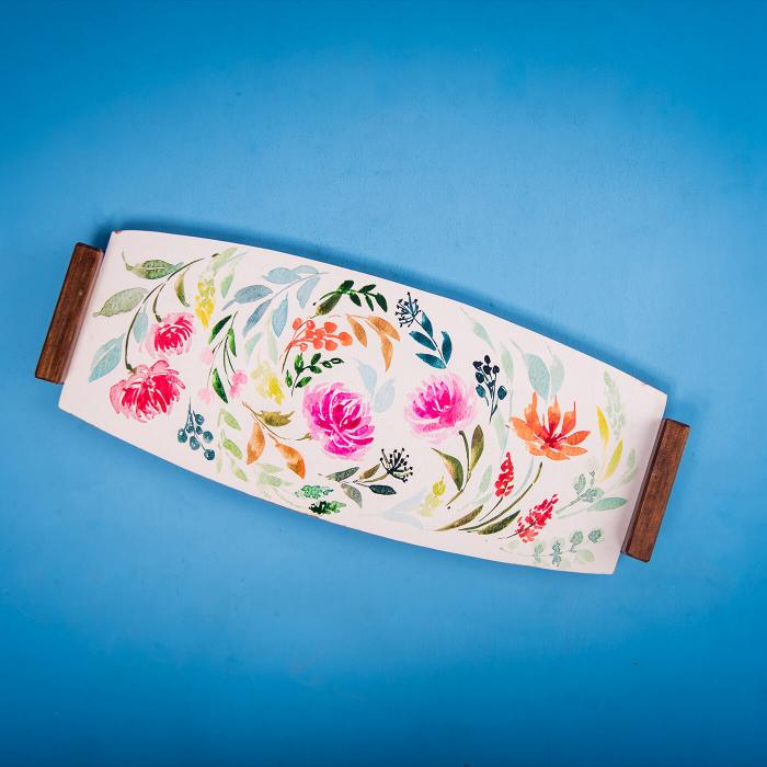 Floral Long Flat Tray - Zwende