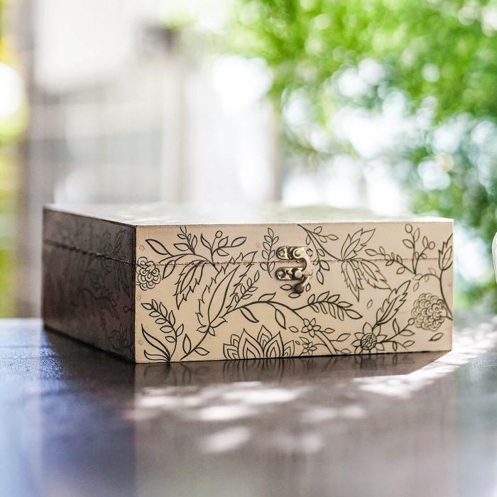 Square Organizer Box - Mughal Art
