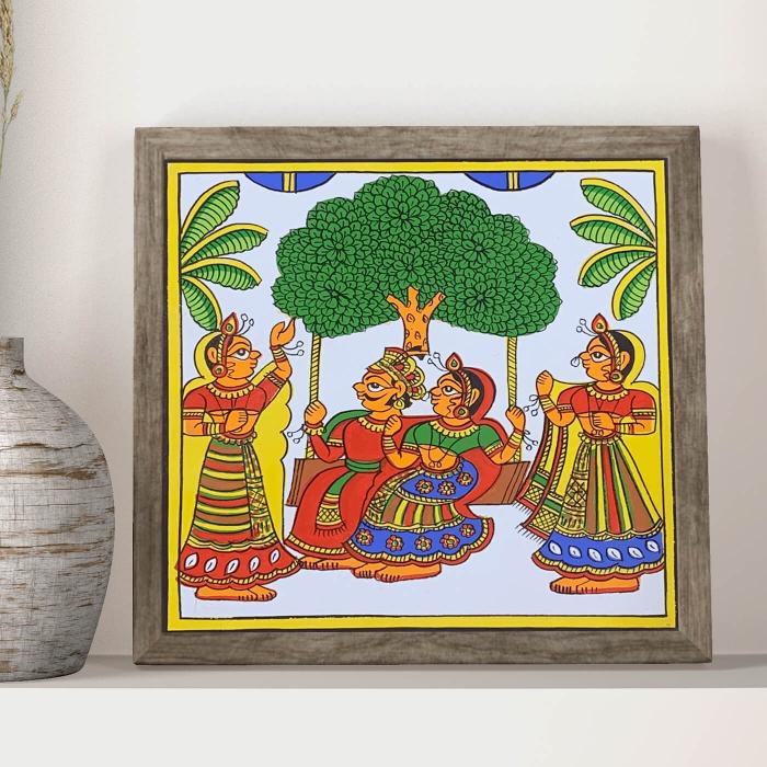 Swing in Garden - Paper Phad Painting 082