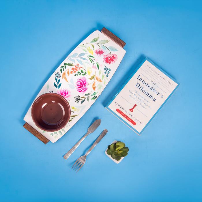 Floral Long Flat Tray