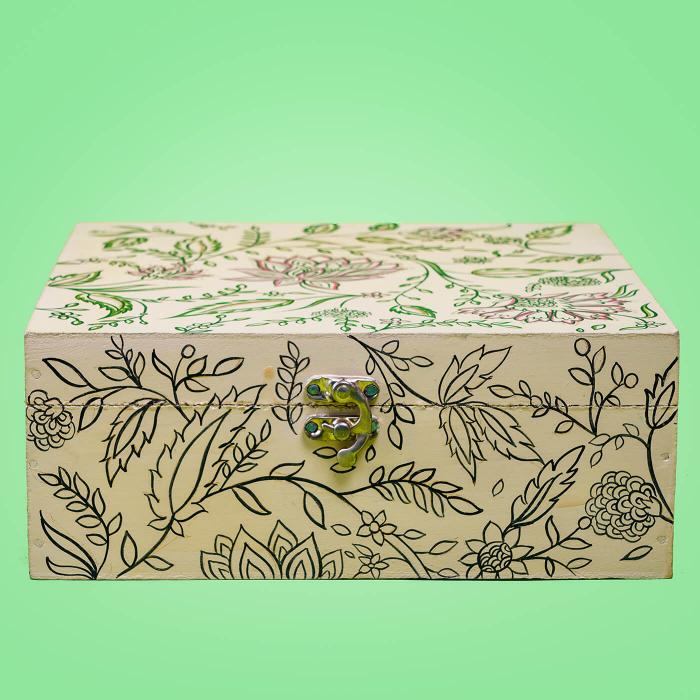 Square Organizer Box - Mughal Art