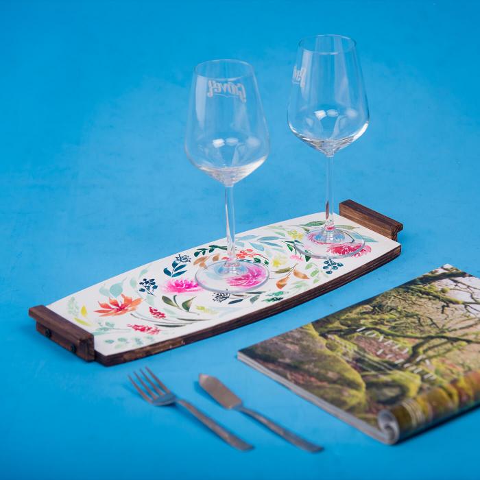 Floral Long Flat Tray