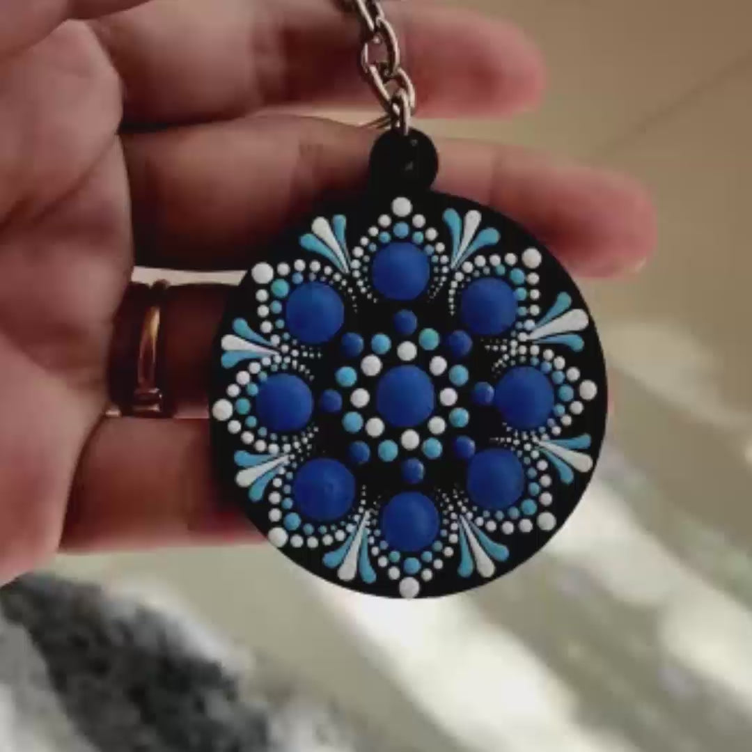 Mandala Art MDF Keychain