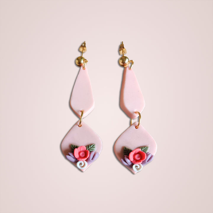 Handmade Clay Elegant Floral Earrings