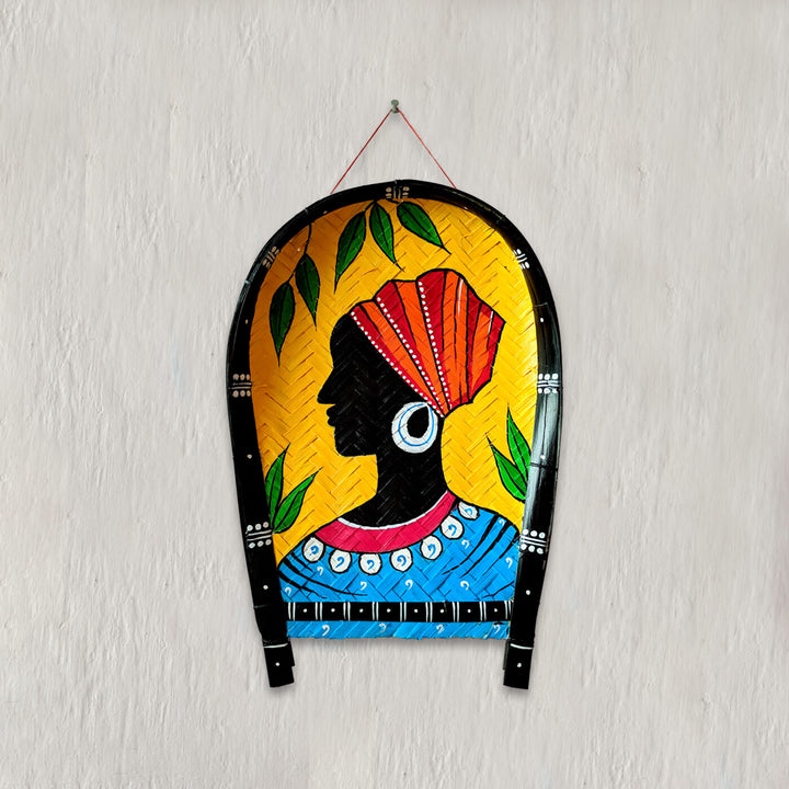 Handpainted Folk Art Bamboo Wall Decor