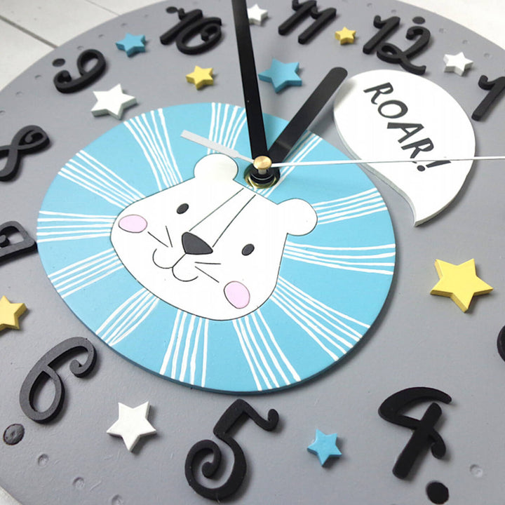 Lion Themed Wall Clock for Kids