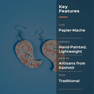 Paper Mache Earrings - Peach Cashew