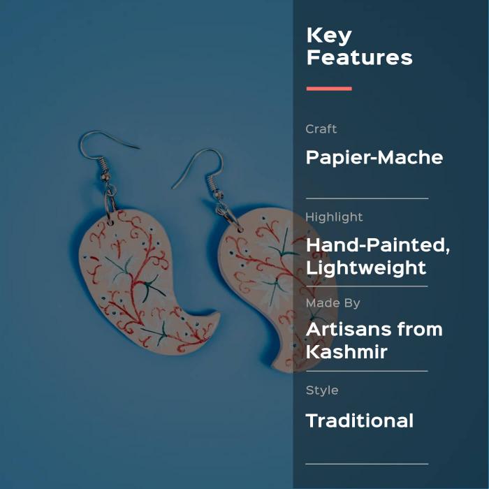 Paper Mache Earrings - Peach Cashew