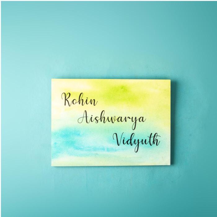 Handpainted Rectangle Ombrewash Nameboard