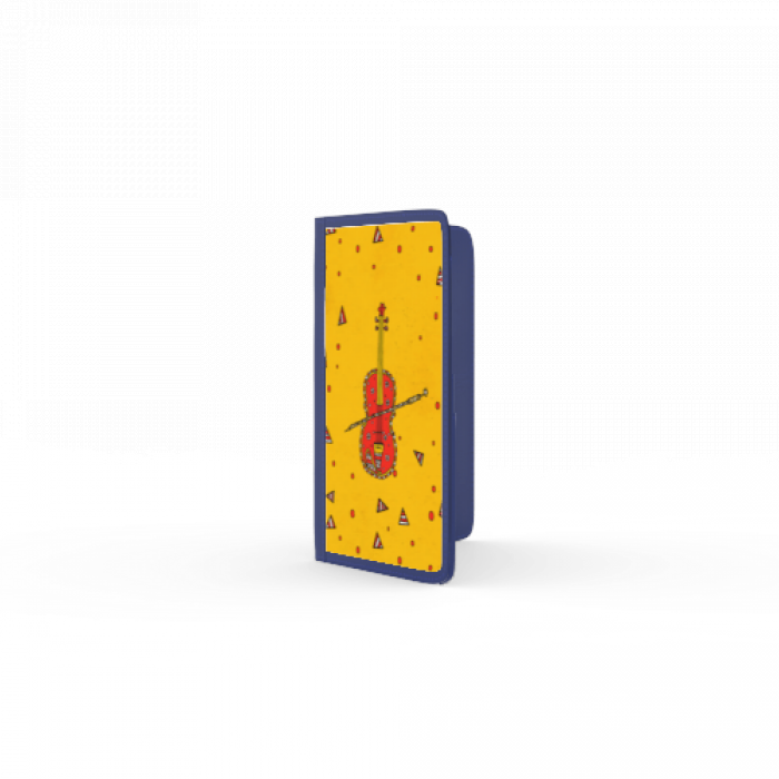 Passport Cover with Violin in Red & Yellow - The Indian Raga Collection