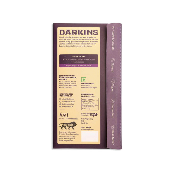 95% Dark | Vegan & Gluten Free Chocolate From Andhra Pradesh