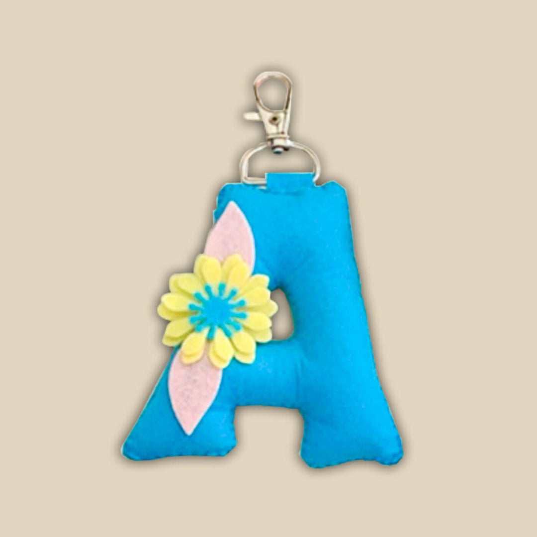 Colourful Personalized Felt Initial Keychain / Bag Charm