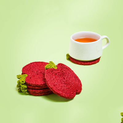 Jute Apple Coaster | Set of 6