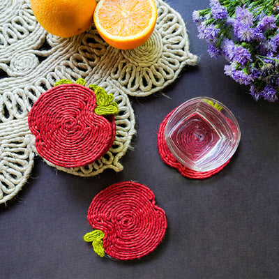 Jute Apple Coaster | Set of 6