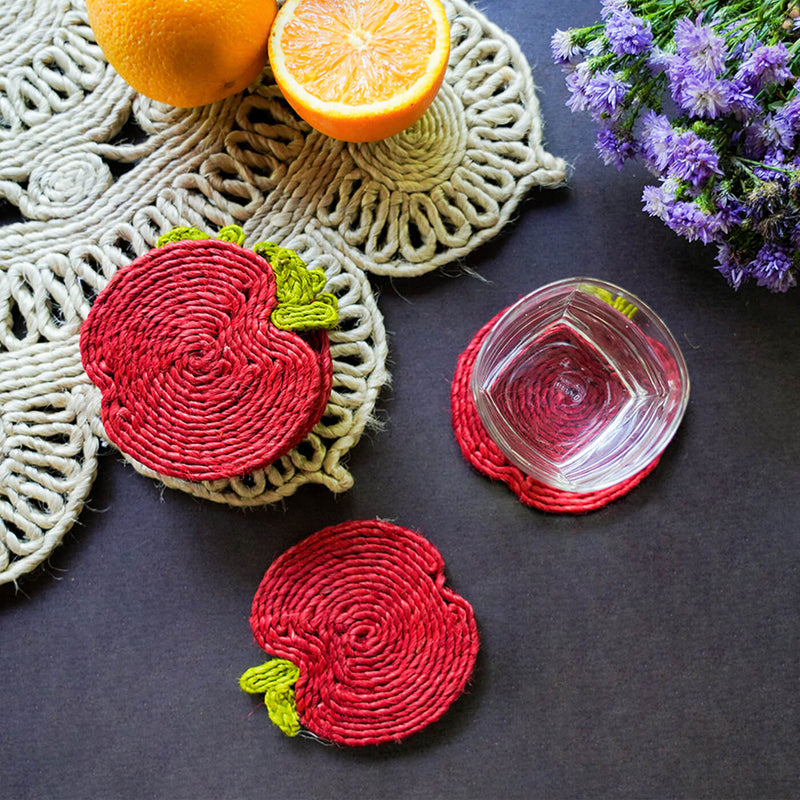 Jute Apple Coaster | Set of 6