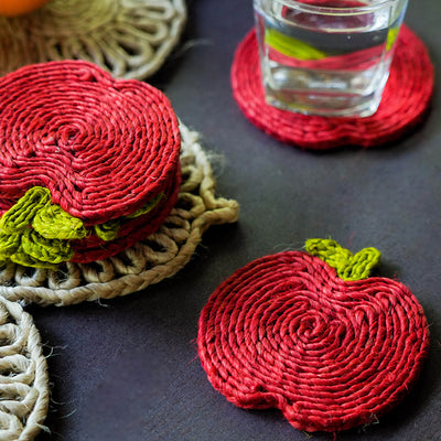 Jute Apple Coaster | Set of 6