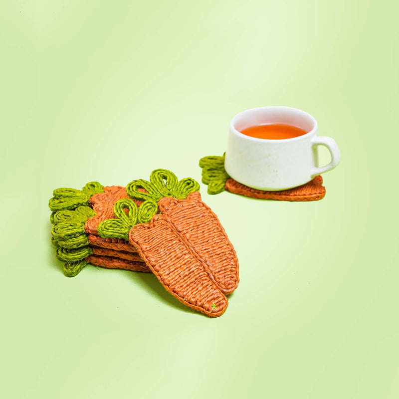 Jute Carrot Coaster | Set of 6
