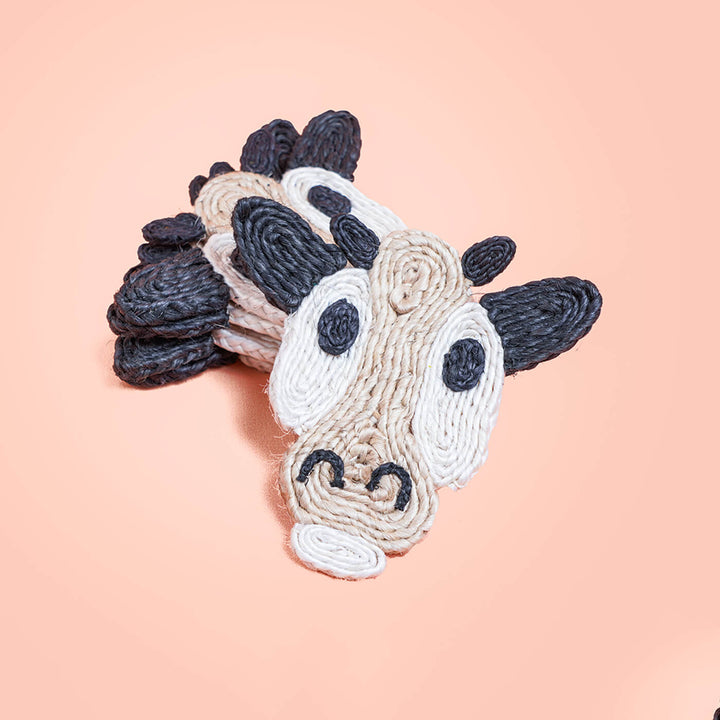Jute Cow Coaster | Set of 6 - Zwende