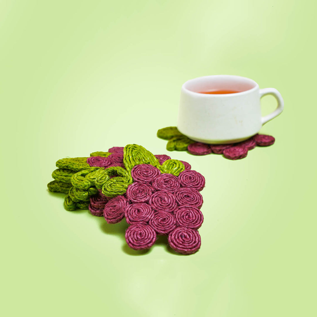 Jute Grapes Coaster | Set of 6