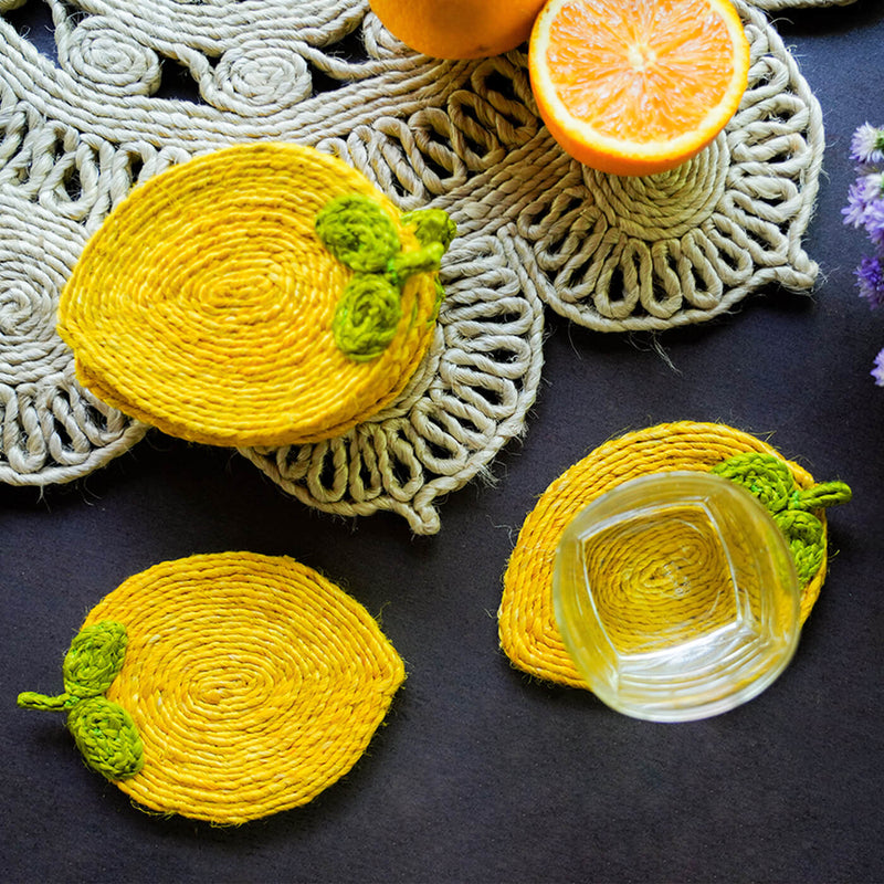 Jute Lemon Coaster | Set of 6