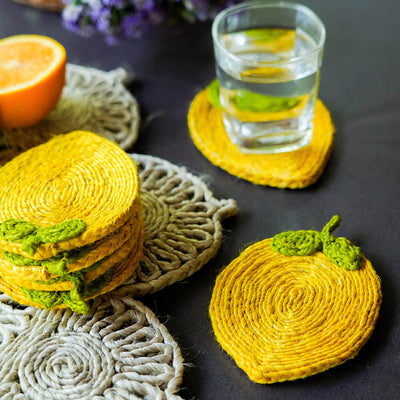 Jute Lemon Coaster | Set of 6
