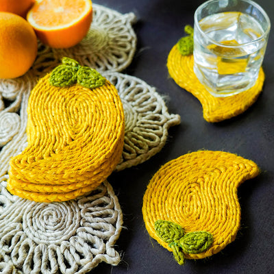 Jute Mango Coaster | Set of 6