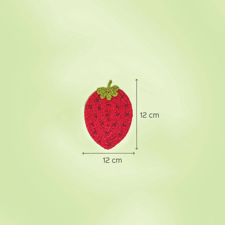 Jute Strawberry Coaster | Set of 6