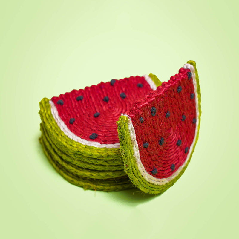 Jute Watermelon Coaster | Set of 6