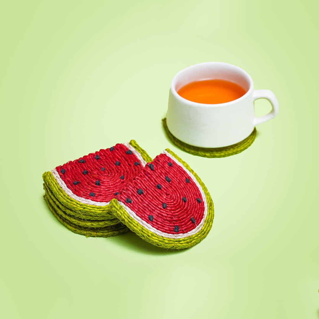 Jute Watermelon Coaster | Set of 6