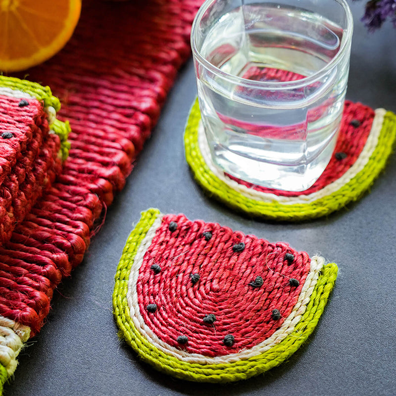 Jute Watermelon Coaster | Set of 6