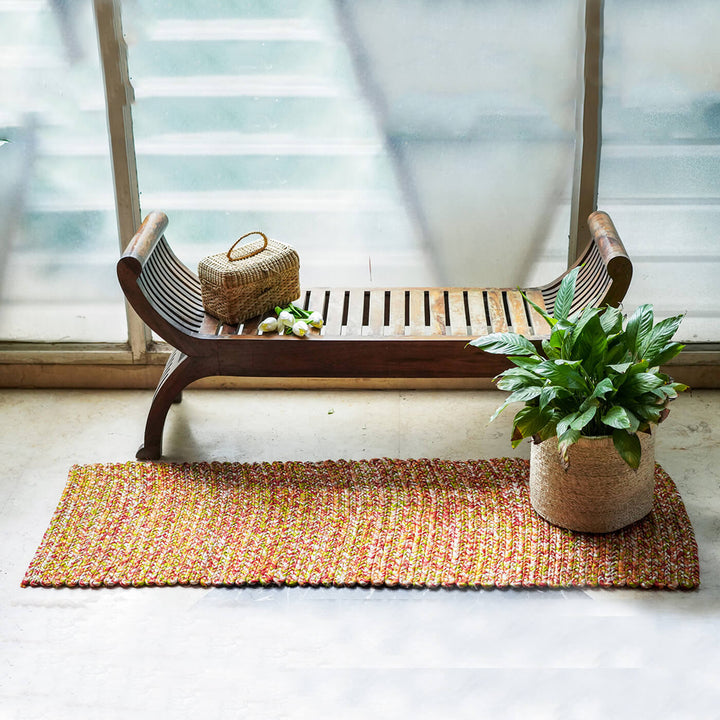 Handwoven Naturally Dyed Rectangular Jute Carpet - Zwende