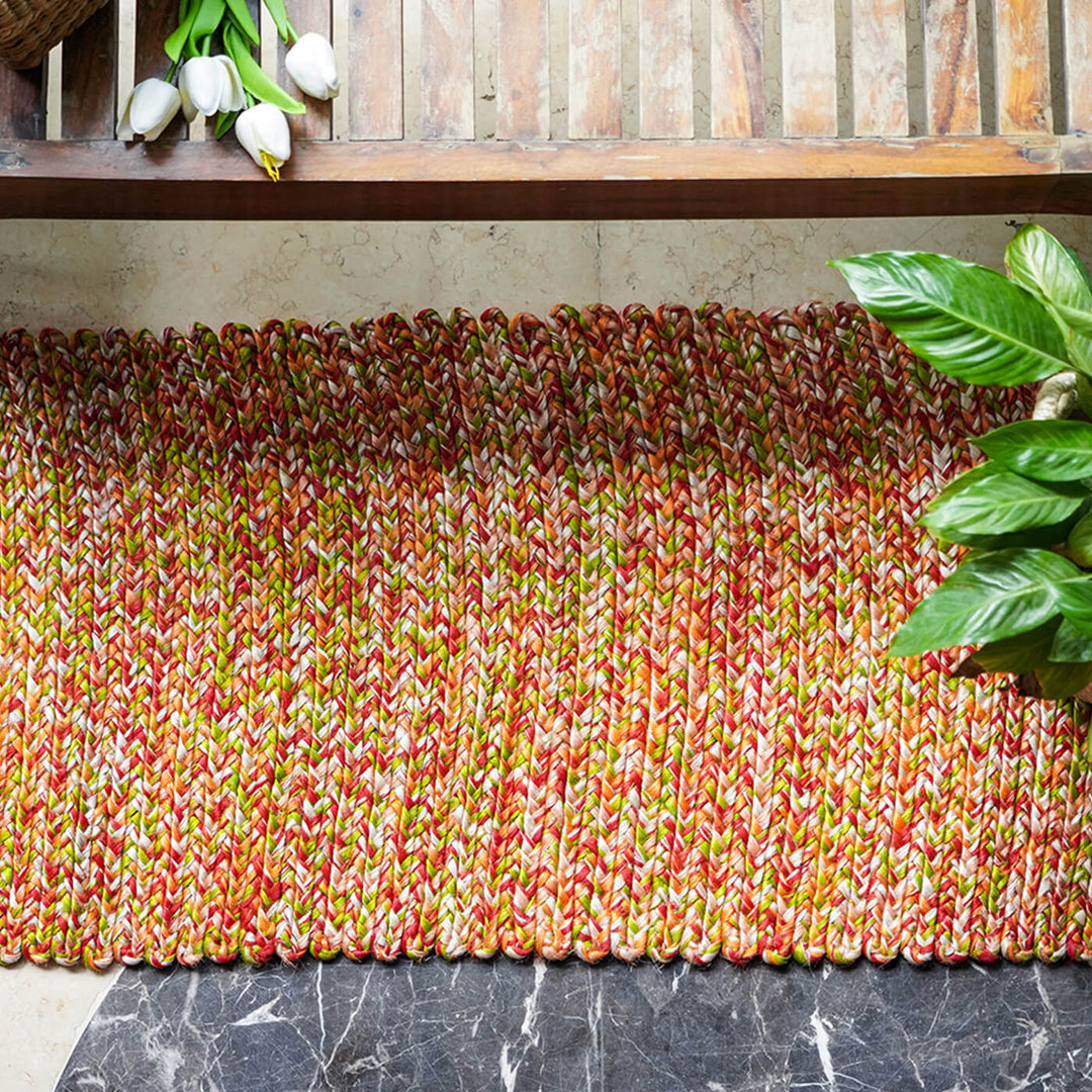 Handwoven Naturally Dyed Rectangular Jute Carpet - Zwende