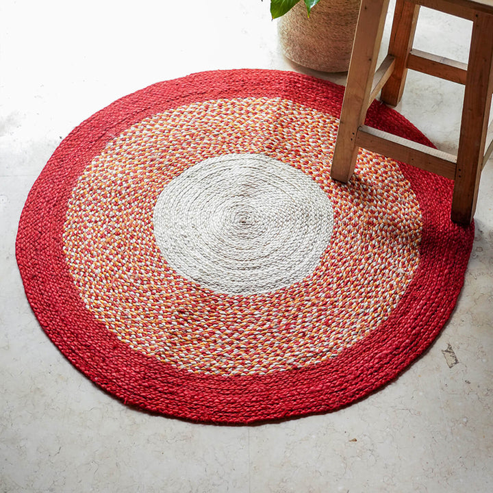 Naturally Dyed Round Jute Carpet