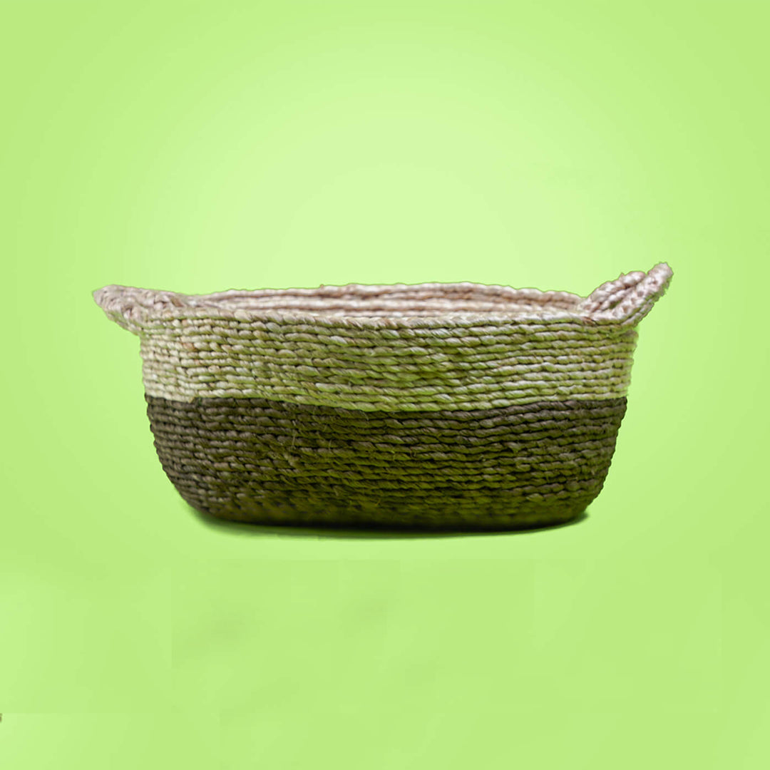 Handwoven Jute Double Handle Basket