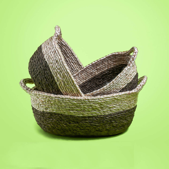 Handwoven Jute Double Handle Basket