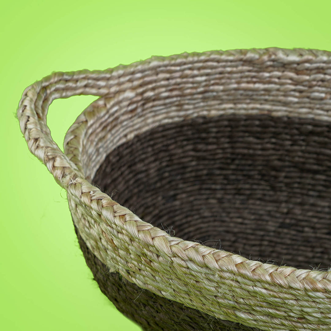 Handwoven Jute Double Handle Basket