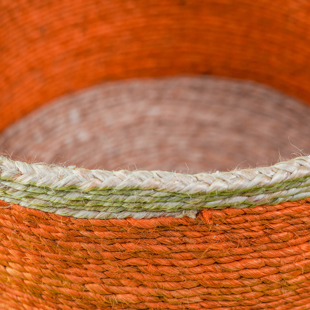 Sturdy Jute Natural Bin with Border