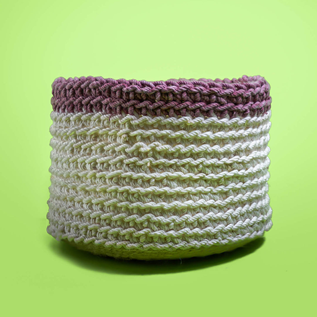 Handwoven White Multipurpose Round Jute Basket