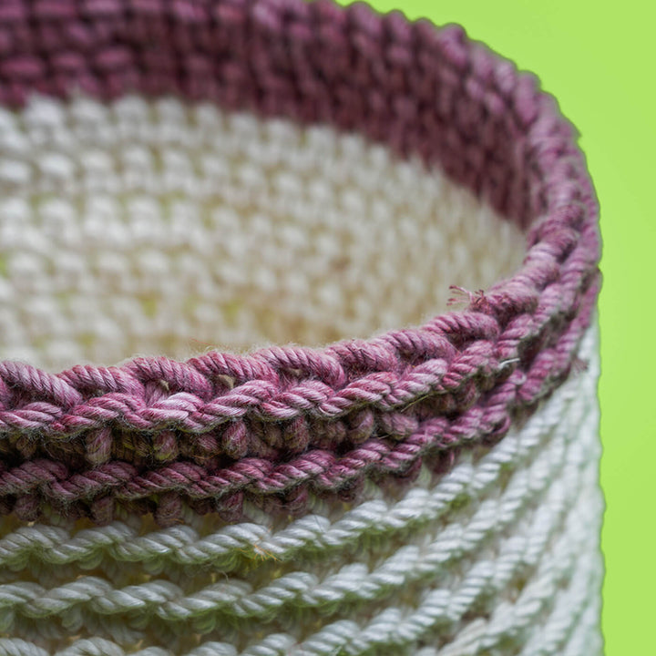 Handwoven White Multipurpose Round Jute Basket - Zwende