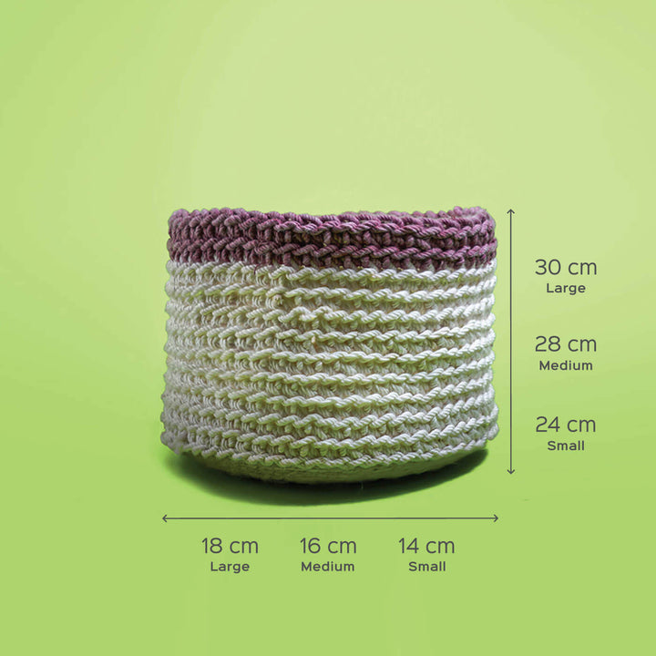 Handwoven White Multipurpose Round Jute Basket - Zwende