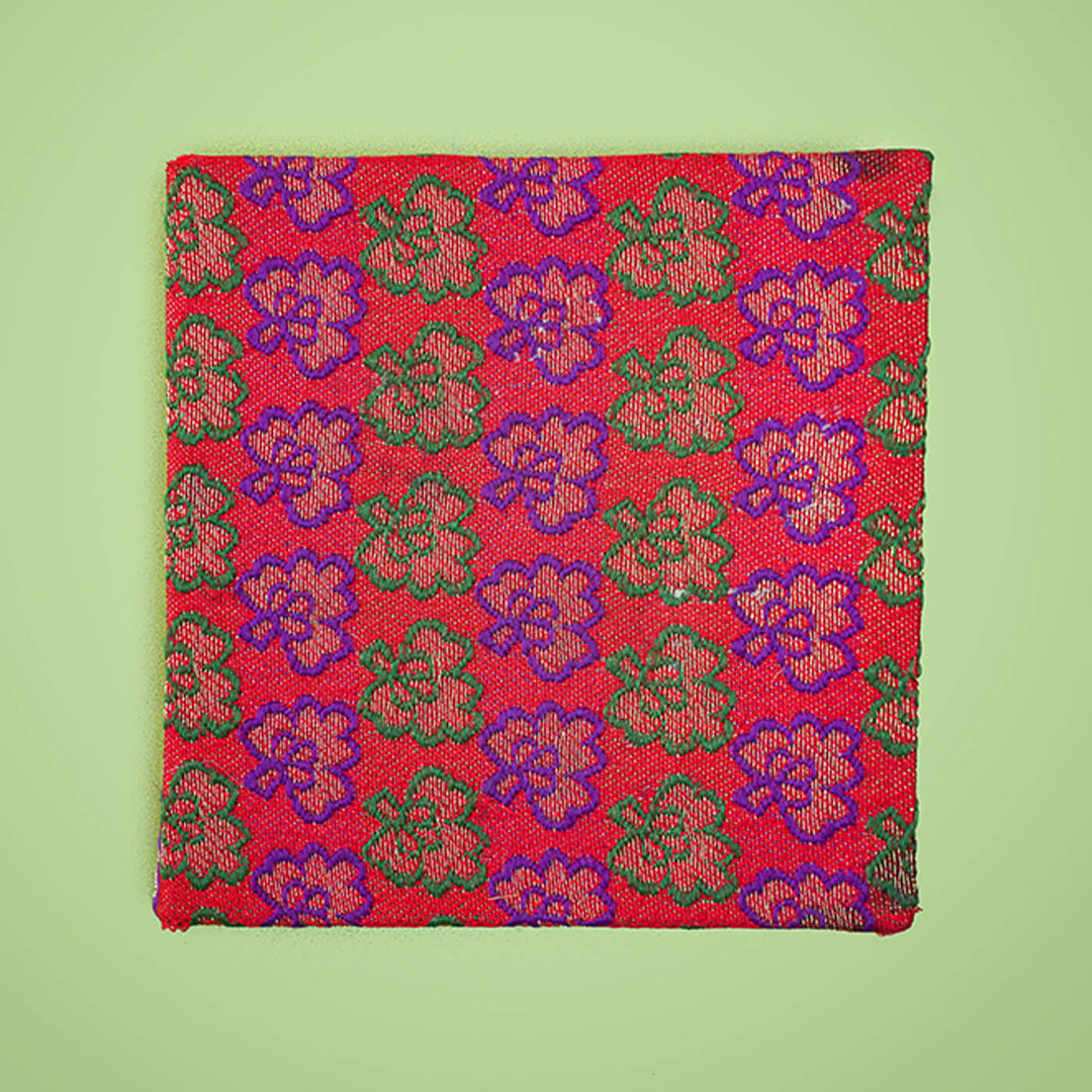 Handmade Red Mini Square Banaras Plain Notebook
