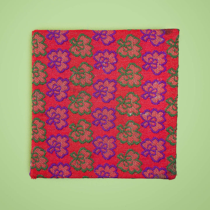 Handmade Red Mini Square Banaras Plain Notebook