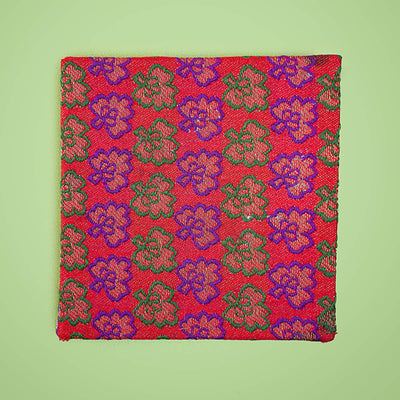 Handmade Red Mini Square Banaras Plain Notebook