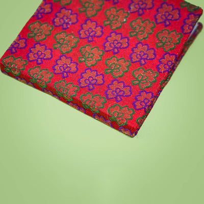 Handmade Red Mini Square Banaras Plain Notebook