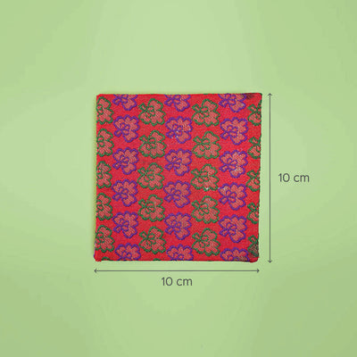 Handmade Red Mini Square Banaras Plain Notebook