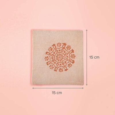 Handmade Beige Block Print Plain Notebook