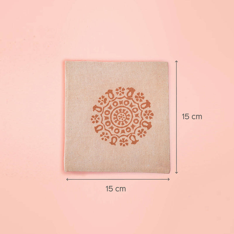 Handmade Beige Block Print Plain Notebook