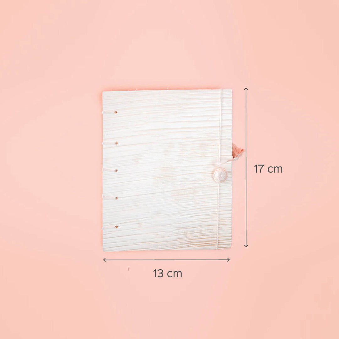 Handmade Areca Leaf Front Cover Notebook with Coco Button