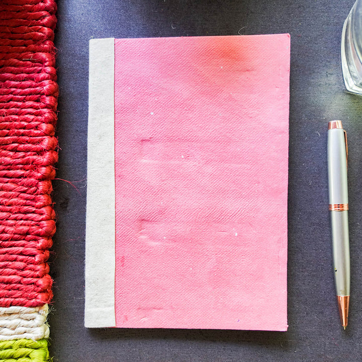 Handmade Pink Cardboard Plain Notebook